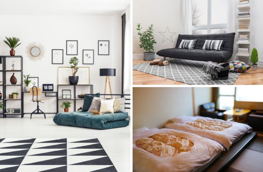 Photo collage of futons
