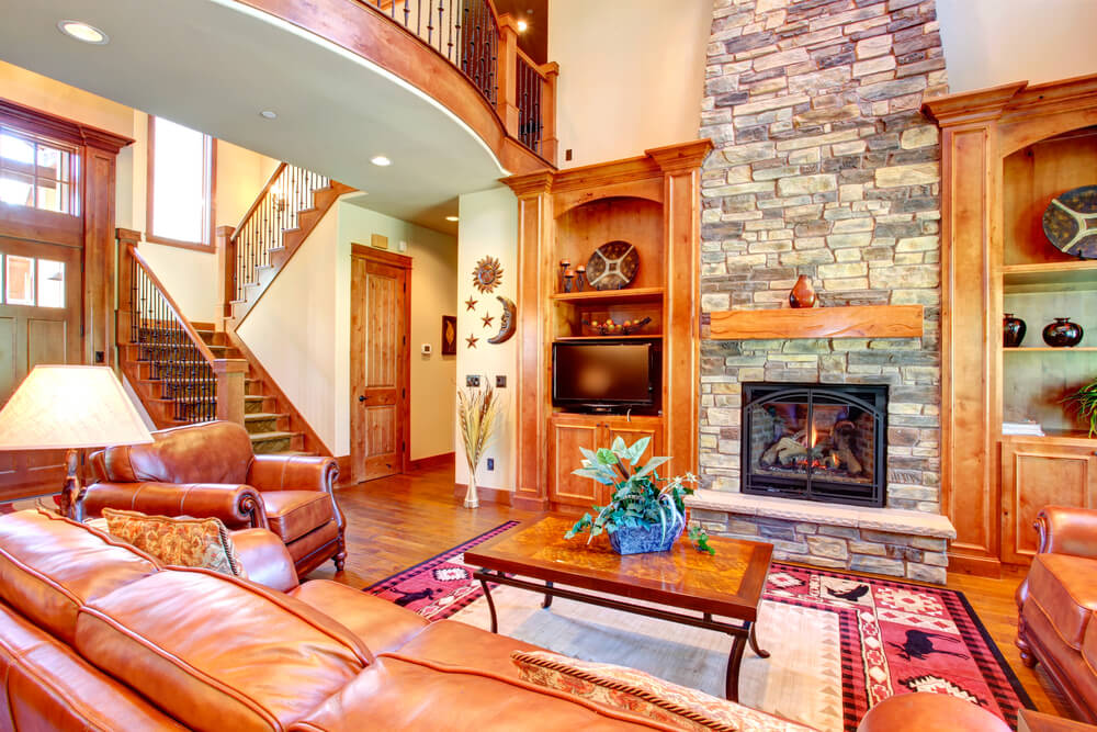 19 Living Room Design Ideas Featuring Stone Fireplaces – Home Stratosphere