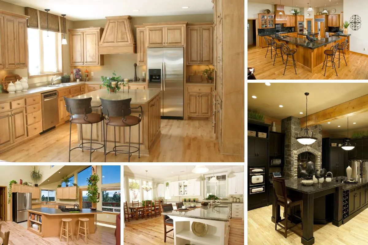 Kitchen Tile Floor Ideas With Light Wood Cabinets - Home Alqu