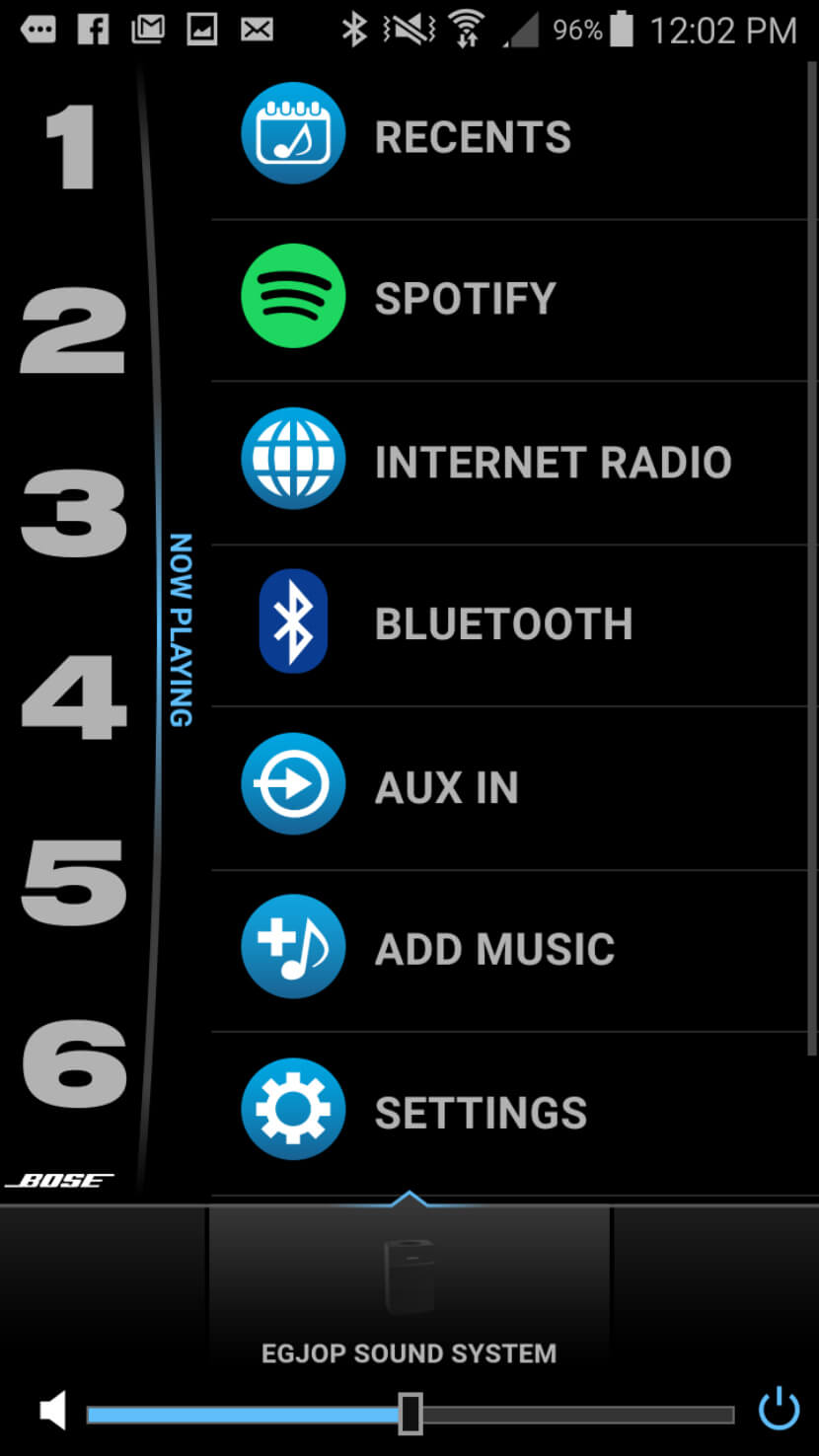 Screenshot of the Bose SoundTouch App with Spotify Screenshot of the Bose SoundTouch App with Spotify