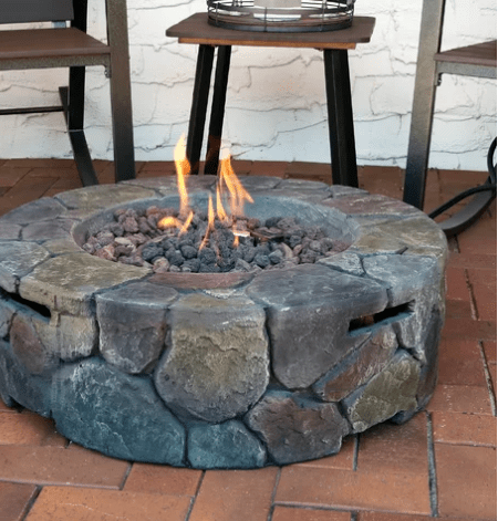 Round fire pit example.