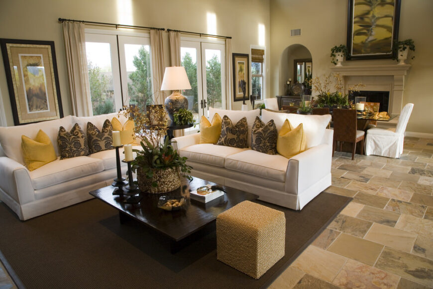 65 Living Rooms with Tile Flooring (Photos)