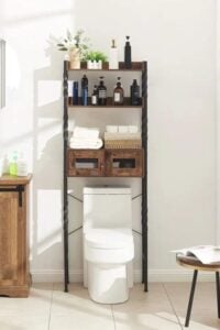 Over-the-toilet storage is one of the absolute best ways to add more space to a small bathroom.