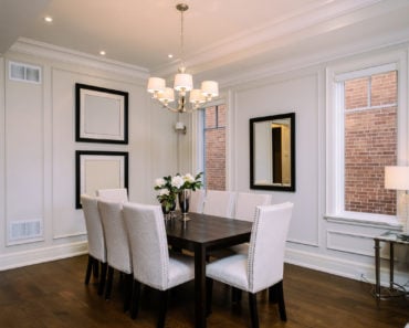 Beautiful dining room with dining table for 8 people.