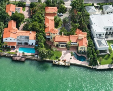 Luxury waterfront villas (aerial view)