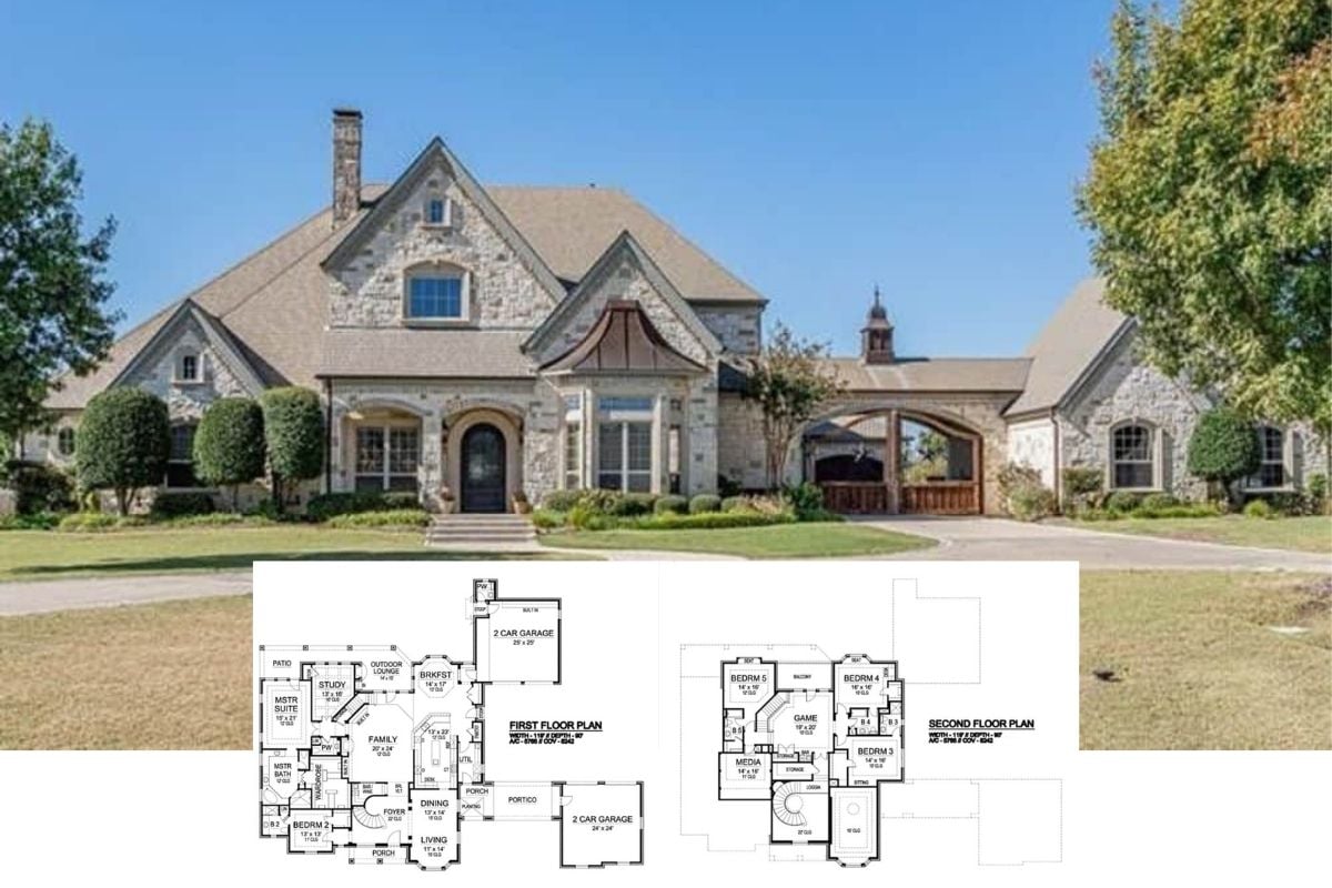 If You Like the Grand Chateau Design, You’ll Love this Grand 5-Bedroom Chateau-Style Home and Layout (Floor Plan)