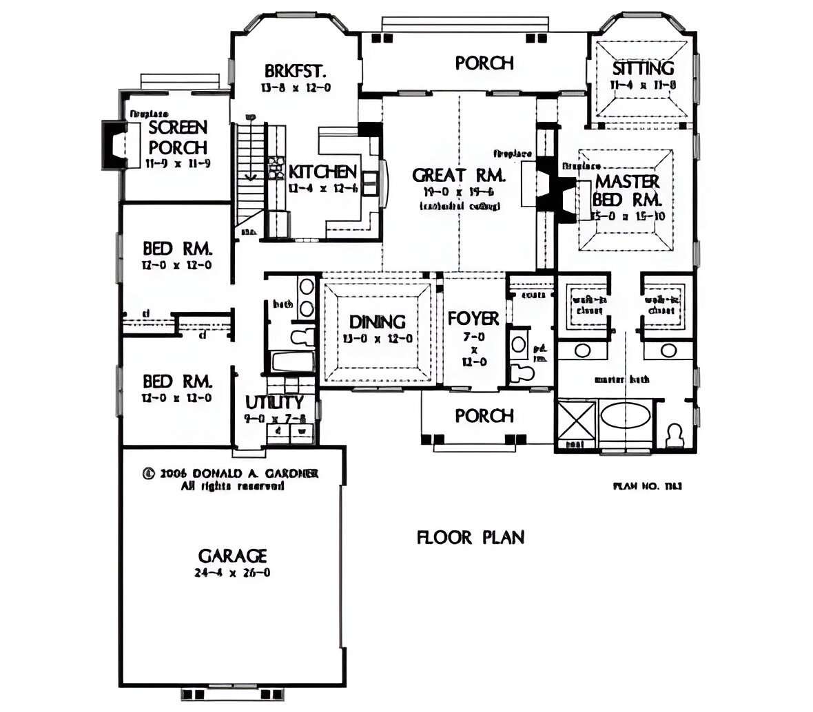Main level floor plan single story 3 bedroom the springhill cottage