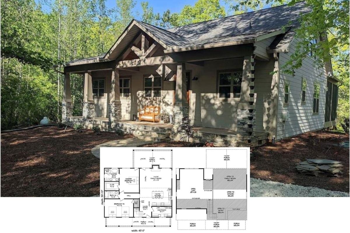 This Cabin is Without a Doubt an Enchanting 2-Bedroom Get-a-Way Home – See the Layout and Tour Inside (Floor Plan)