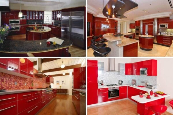 28 Red Kitchen Ideas with Red Cabinets (Photos)