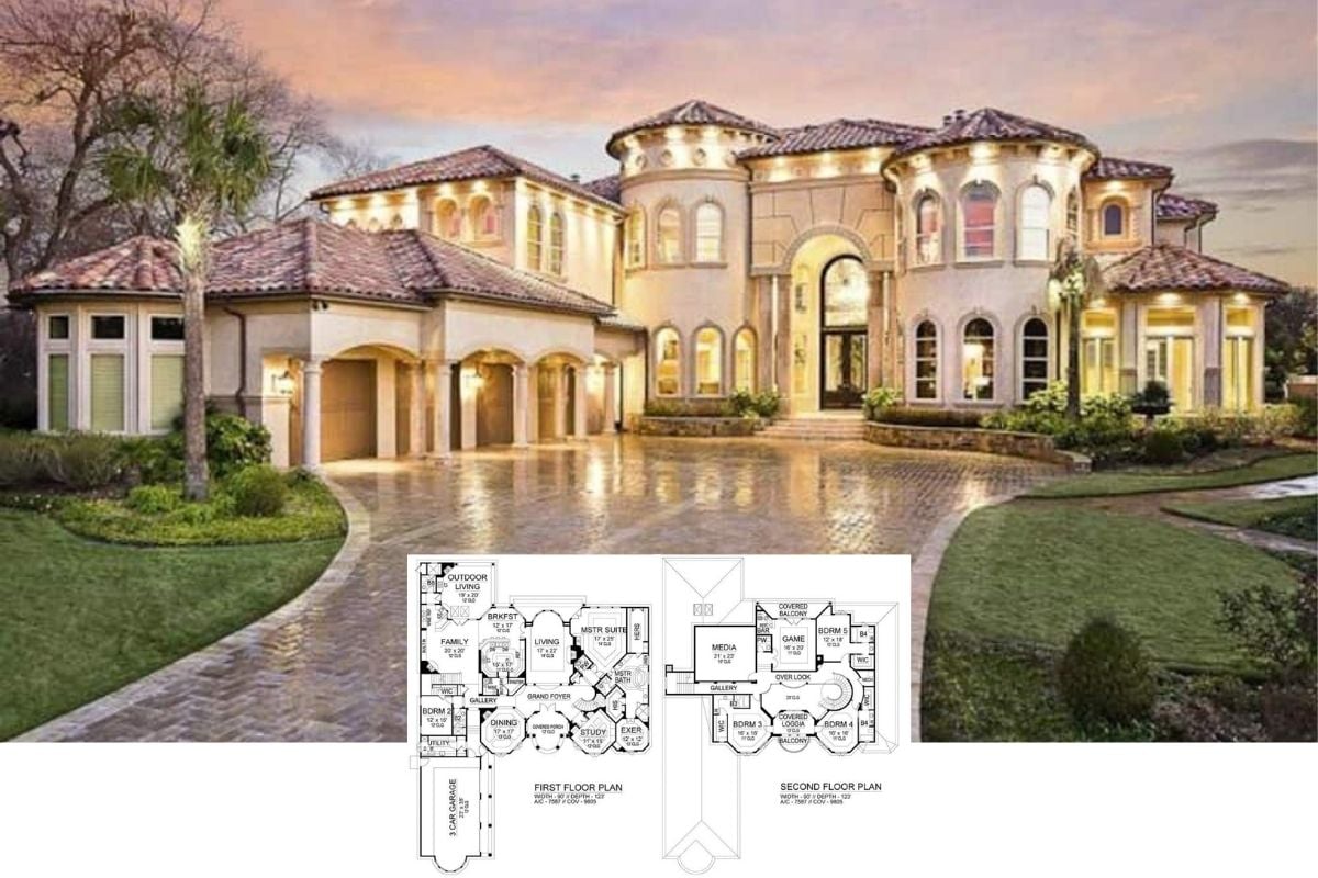 I Seriously Can’t Get Enough of This Floor Plan and the Exceptional Old-World Grandeur Style Throughout this 5-Bedroom Mansion (Floor Plan)