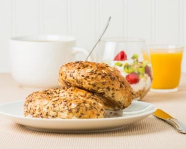 Delicious muesli bagels for breakfast