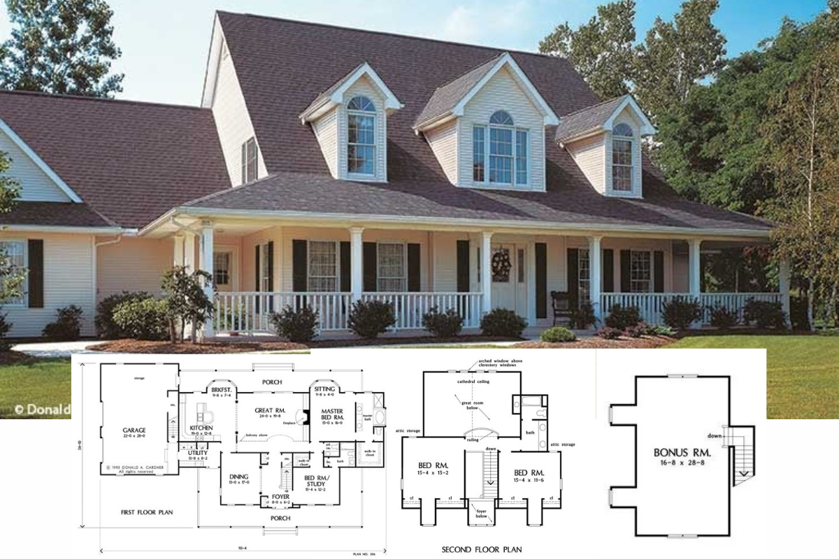 Explore the 4-Bedroom Forrester Farmhouse with a Picturesque Wraparound Porch (View the 3,037 Sq. Ft. Floor Plan)