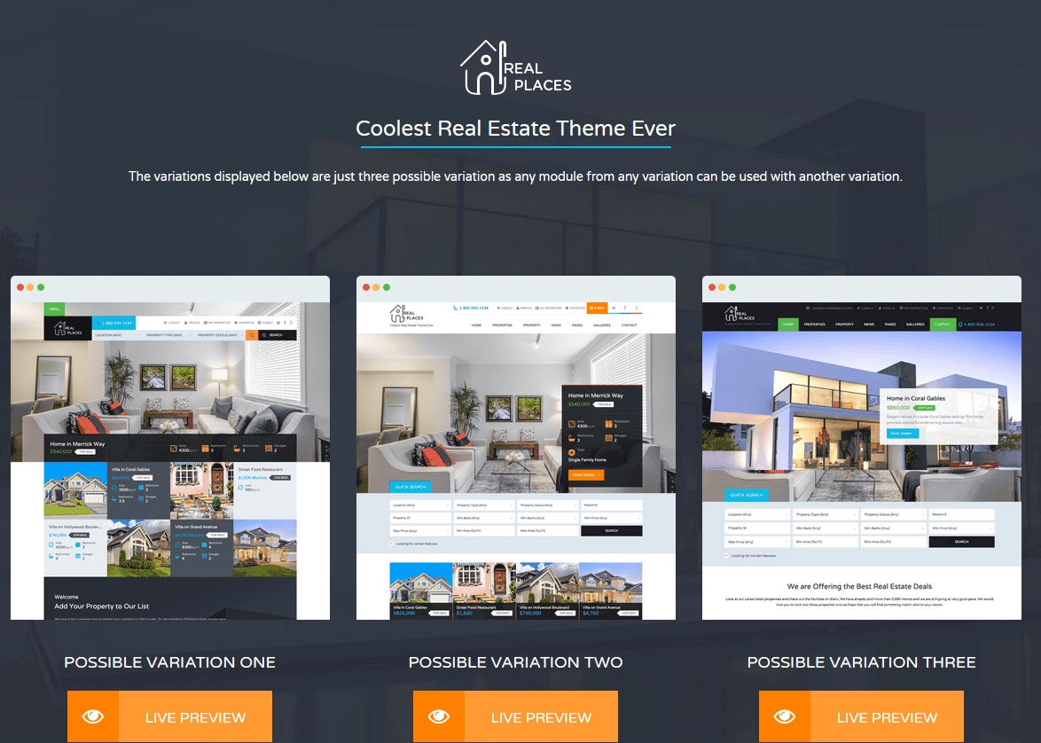 Real Places real estate website theme