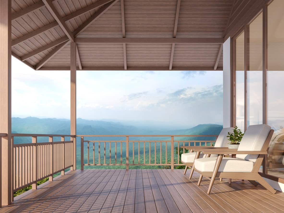 This deck offers a jaw-dropping view of the nature surrounding the property.