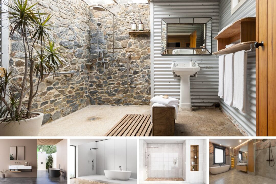60 Primary Bathrooms with Open Showers (Photos)