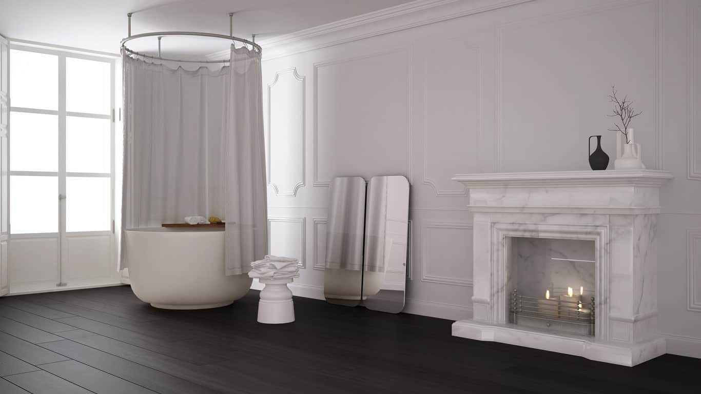 60 Master Bathrooms With A Fireplace Photos