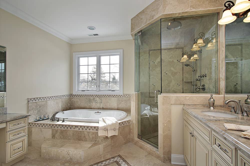 44 Primary Bathrooms With Corner Bathtubs Photos Home Stratosphere 44 Primary Bathrooms With Corner Bathtubs Photos Home Stratosphere