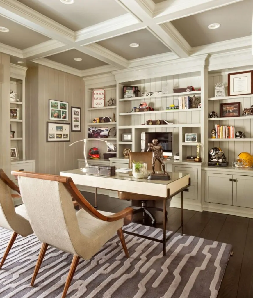 20 Home Office Designs That Use Area Rugs for Decorative Flair