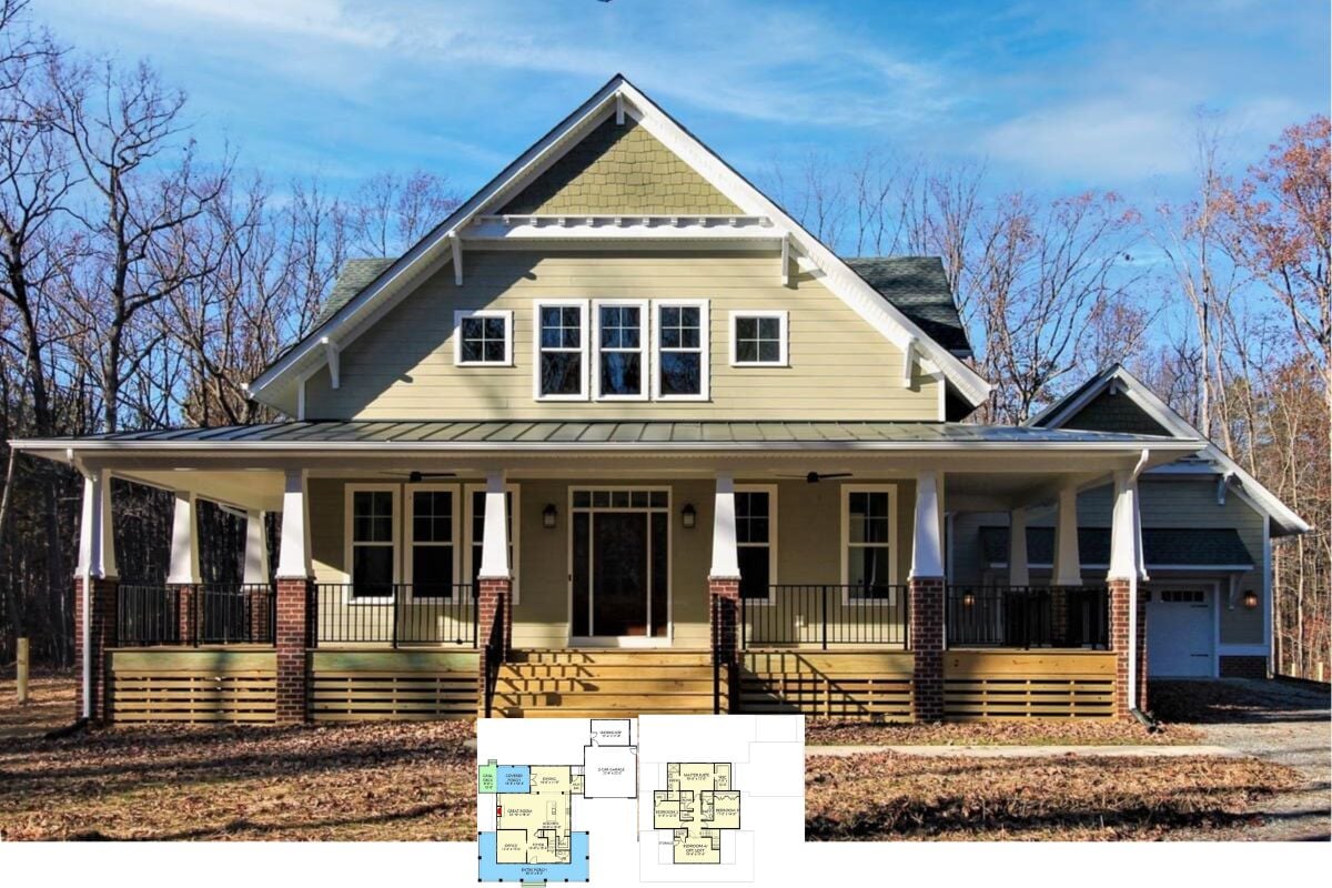 Explore This 2,677 Sq. Ft. Craftsman Farmhouse with Wraparound Porch and Loft Options (Take a Look at This Floor Plan)