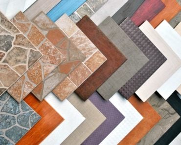 Various surfaces made from different flooring tiles