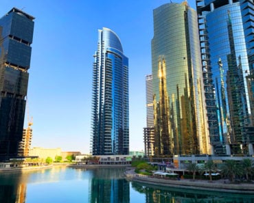 Glass skyscrapers in Dubai