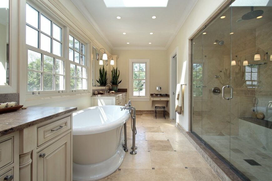 24 Beige Primary Bathroom Ideas Use Tonal Palette to Create Serene Oasis