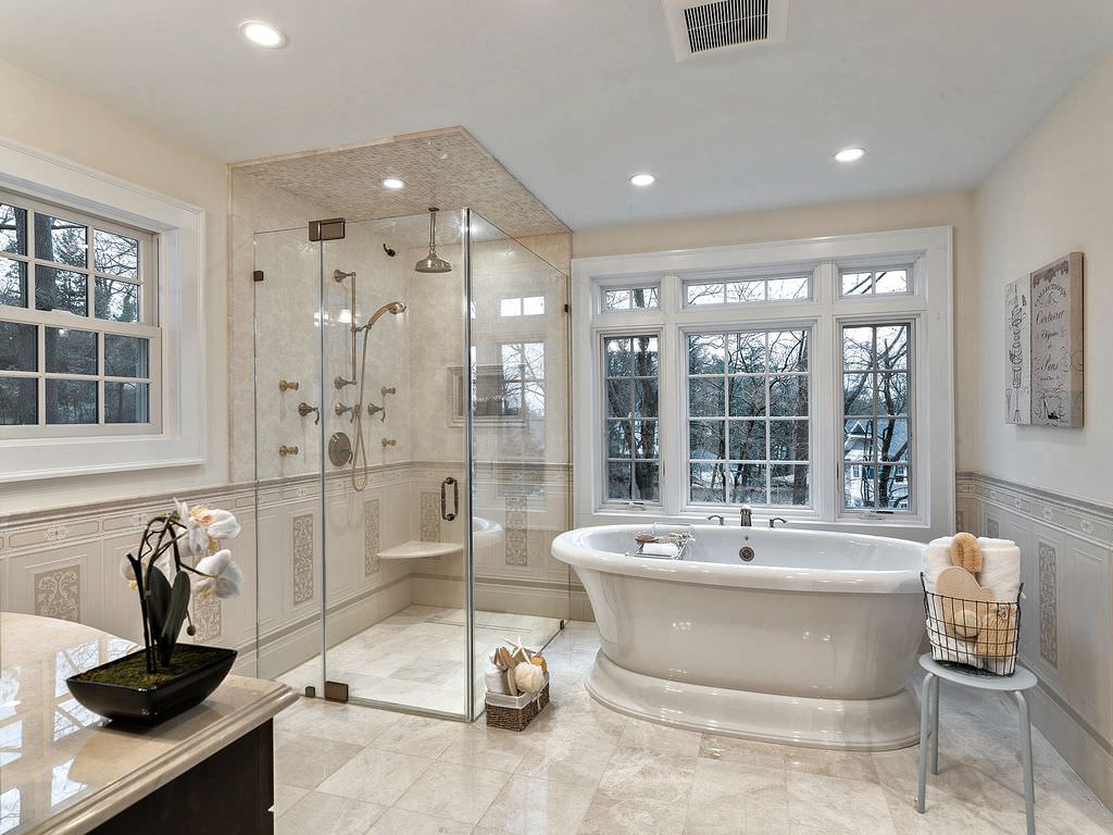 24 Beige Primary Bathroom Ideas Use Tonal Palette to Create Serene Oasis