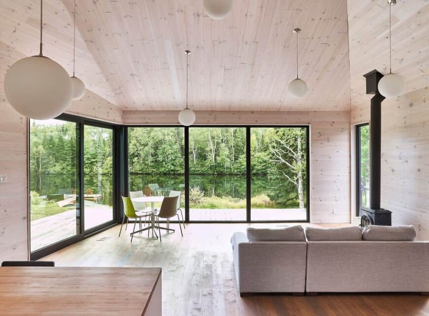 View of 40 Living Rooms with Pendant Lights (Photos)