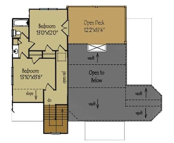 Second-level floor plan