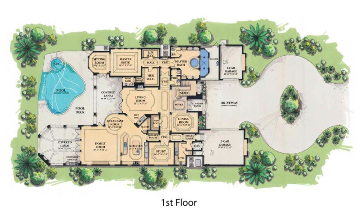 Picture of 6 Bedroom Contemporary Mediterranean Mansion with Swimming Pool (2 ...
