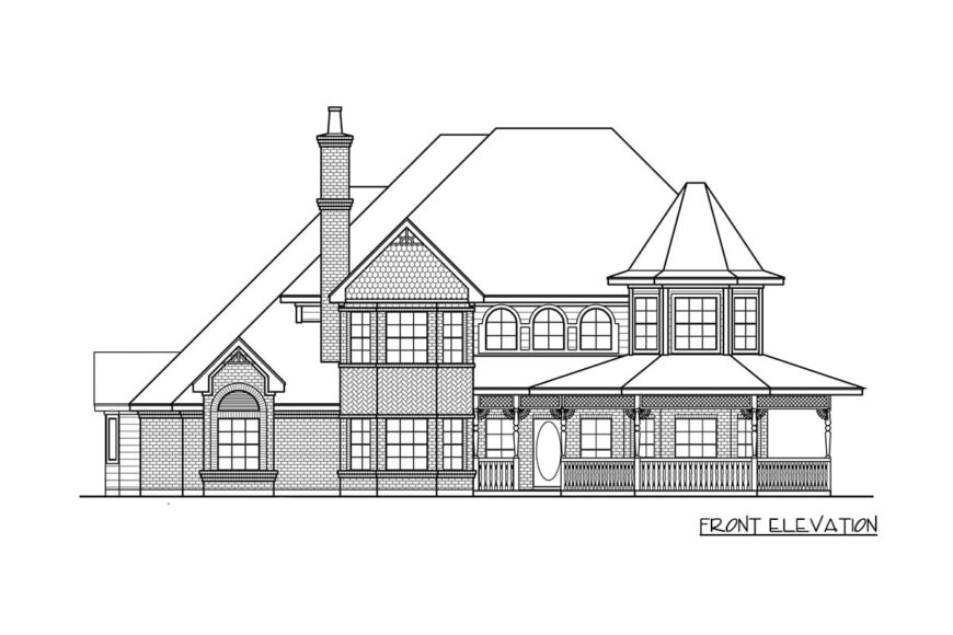 3-Bedroom Two-Story Gingerbread Victorian Home (Floor Plan)