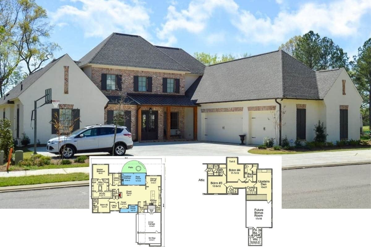 Peek Inside this 5-Bedroom Acadian-Style Home Where You Enter Straight into the Great Room (3,453 Sq. Ft. Floor Plan)