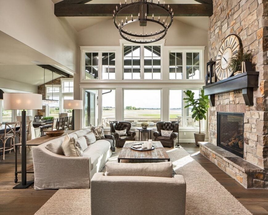 An immense window that brings an abundance of natural light in the living room.