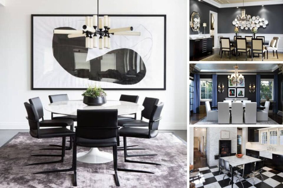 55 Black and White Dining Room Decor Ideas (Photos)