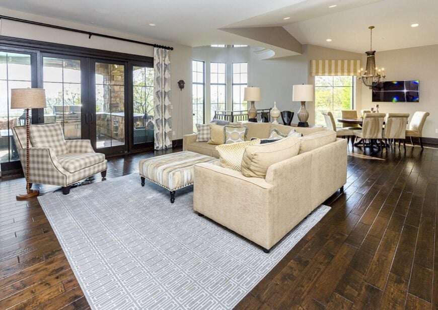 A french door on the side leads to the covered porch.