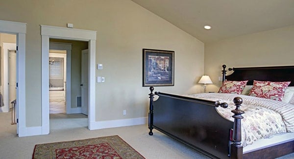 Doors on the side take you to the primary bathroom and walk-in closet.