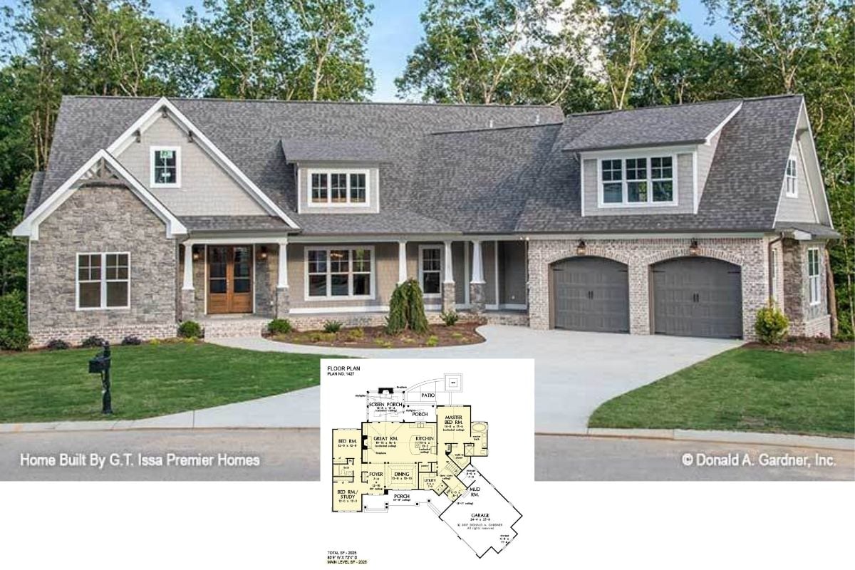 Single-Story 3-Bedroom Rustic Style The Oliver Home (Floor Plan)