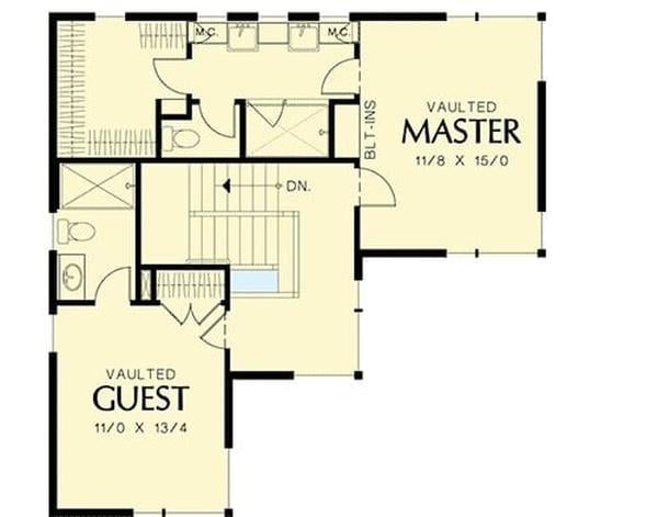 Second level floor plan