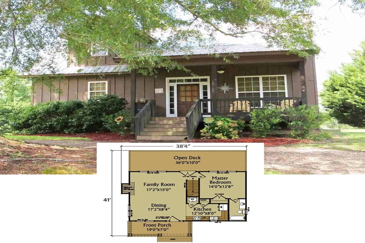 4-Bedroom Two-Story Cabin Home with Spacious Window Seat (Floor Plan)