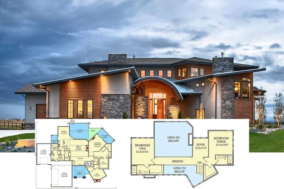 Tour this Impressive 5-Bedroom Contemporary Mountain-Style Home with Optional Basement Layout (Floor Plan)