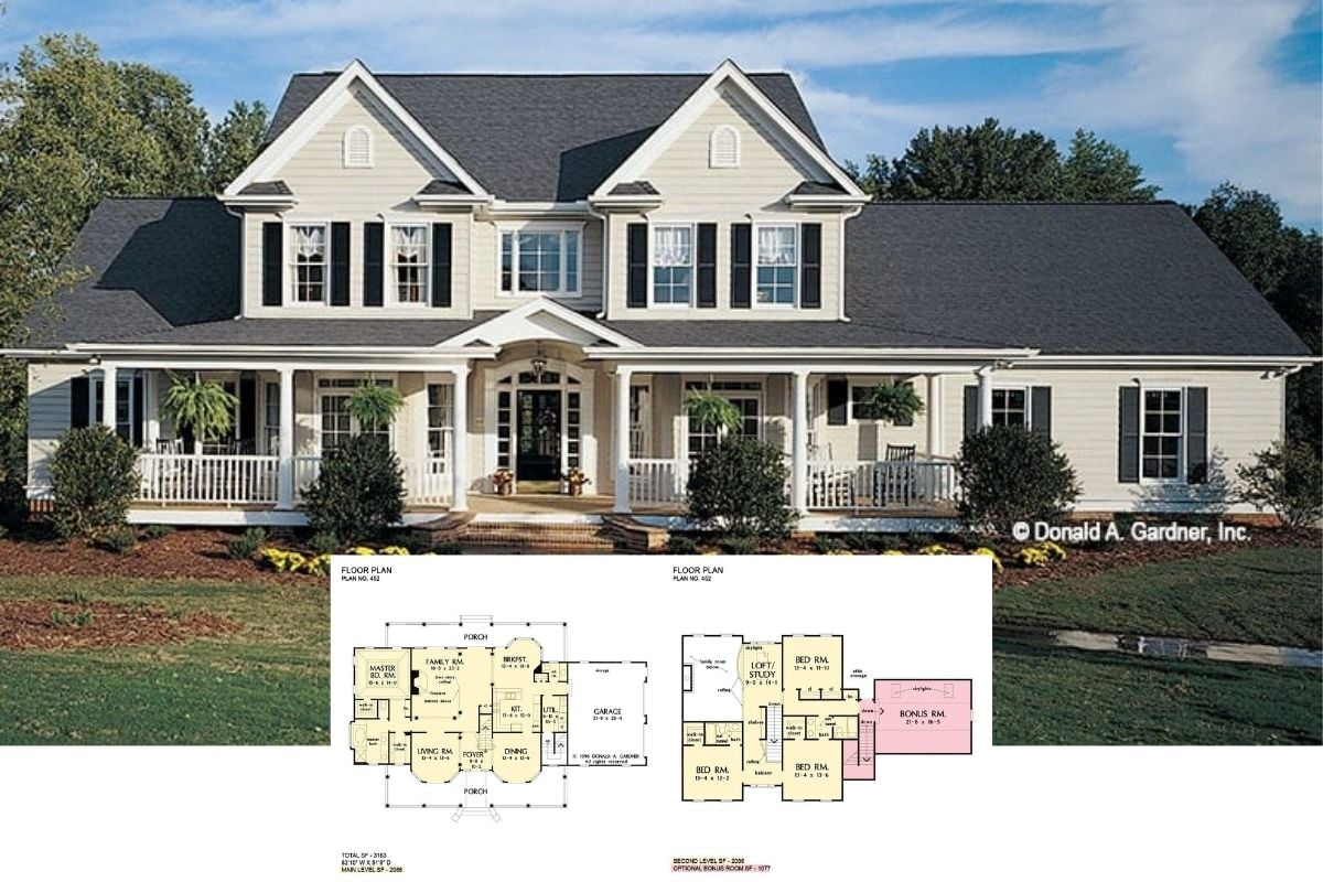 Tour this Bright 4-Bedroom Farmhouse, aka “The Arbordale Farmhouse” Featuring a Loft and Individual Room Layout (Floor Plan)