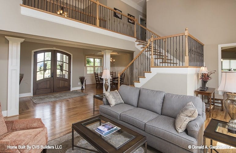 Bright Living Room with High Ceilings and Ample Light