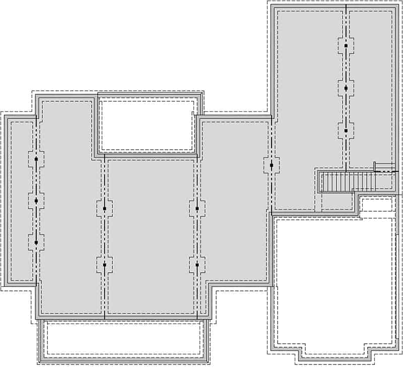 Basement floor plan showing the unfinished spaces.