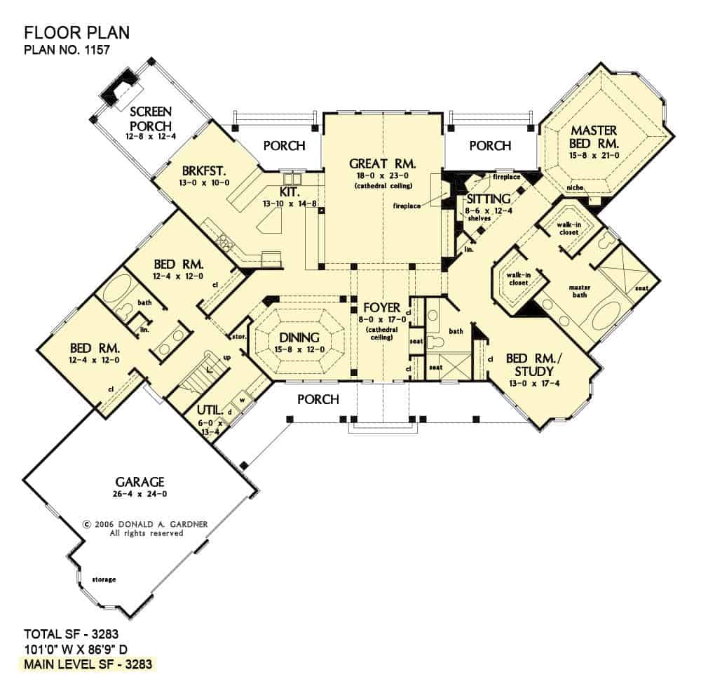 Inviting Floor Plan with Central Great Room and Angled Garage