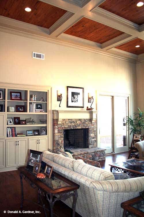 Inviting Living Room with Stone Fireplace Focus