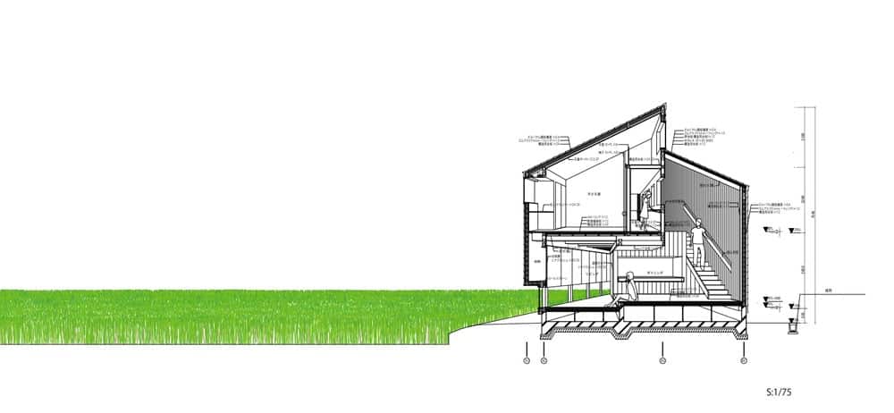 This is an illustrated representation of the cross elevation of the house featuring the various sections of the house.