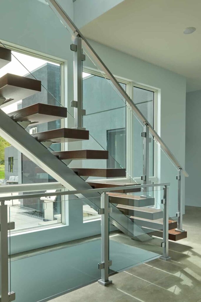 View Rail System Contemporary Home with Floating Staircase by Viewrail – Home Stratosphere