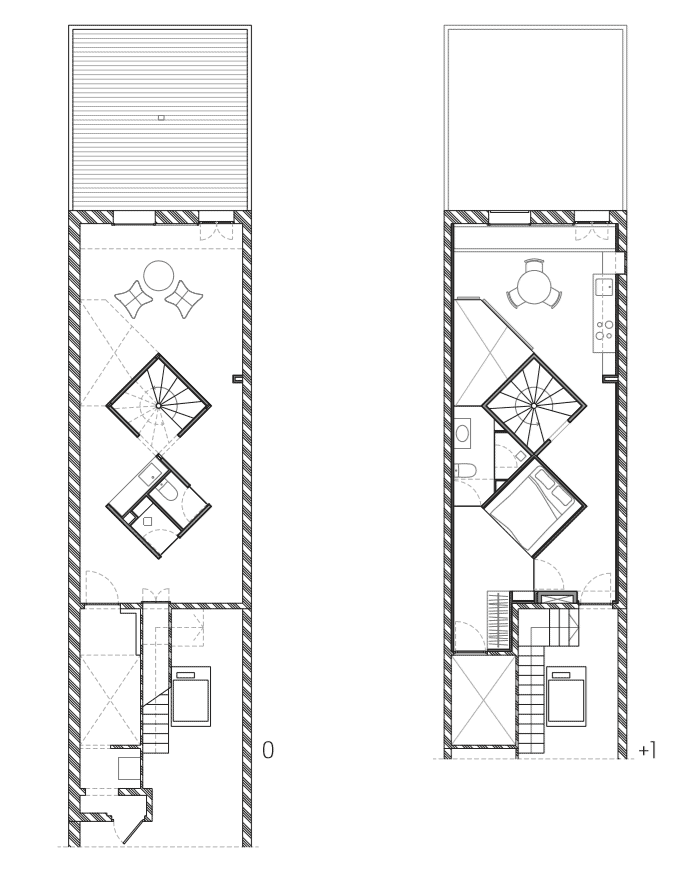 This is an illustrated floor plan for the first and second floor of the house showing the different sections and structures.