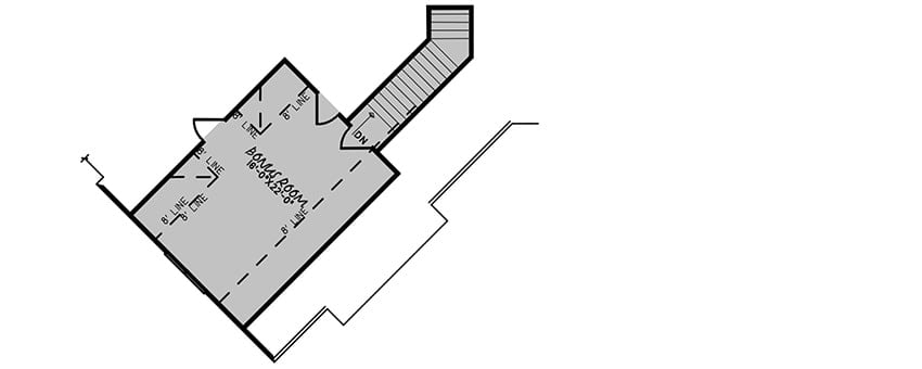 Second level floor plan with bonus room above the garage.