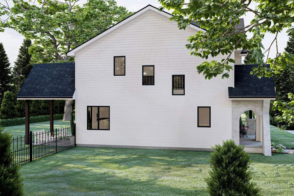 Elegant White Home with Striking Black Accents